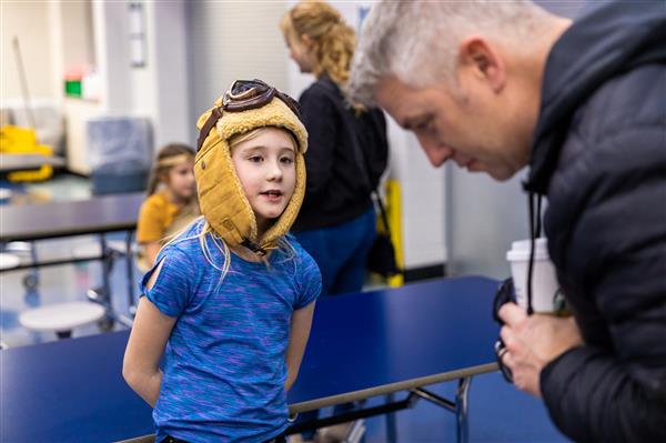 Students in 3rd grade participating in the Wax Museum.